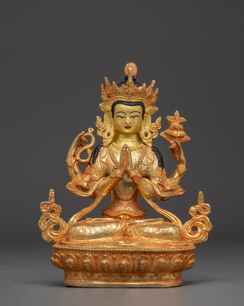 Handcrafted Chenrezig Copper Art