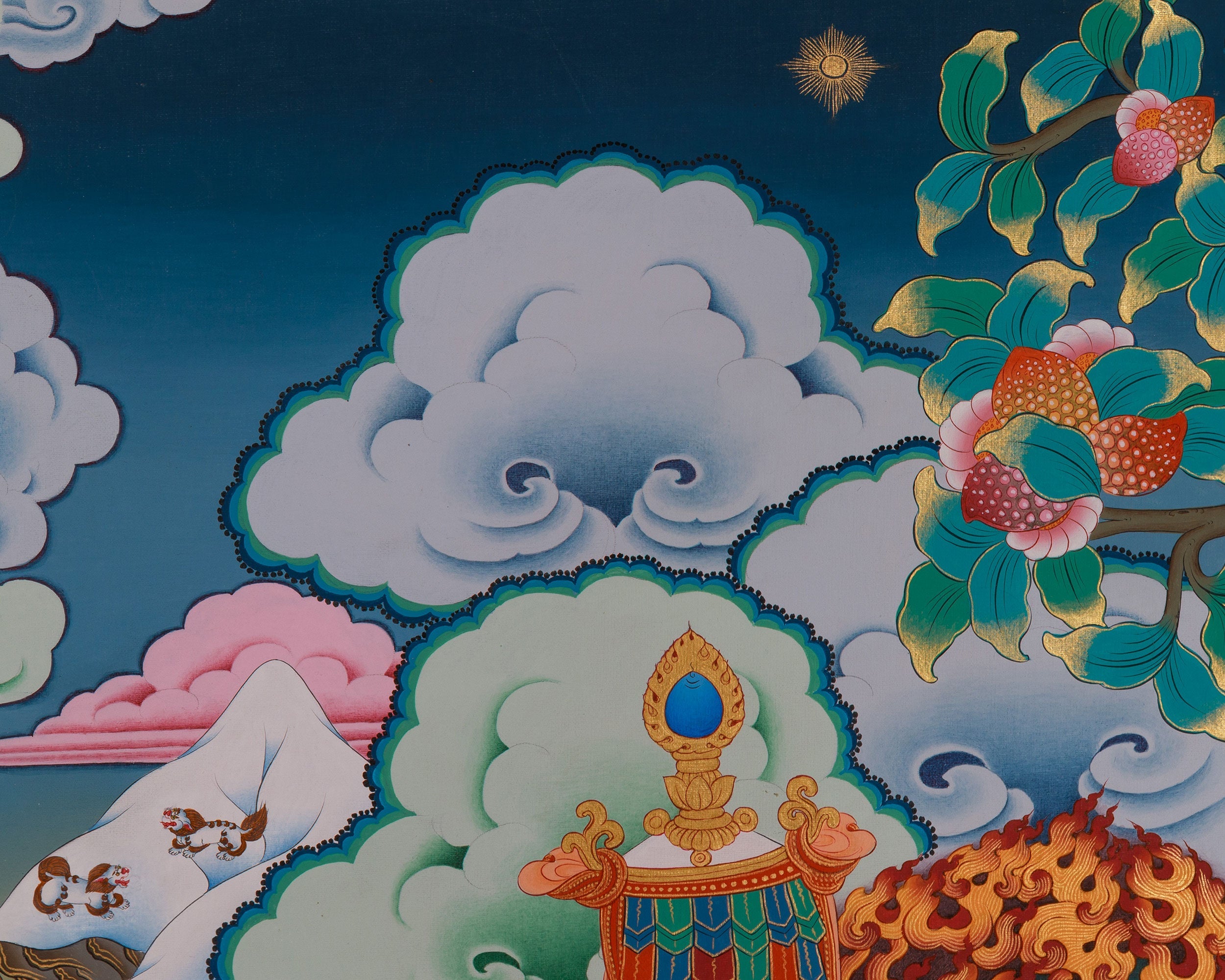 Traditional Thangka of Vaisravana | Tibetan Wealth God | Protector Deity