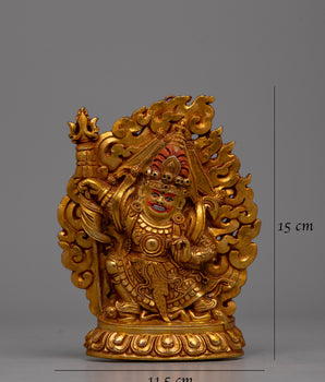 Copper Statue Mahakala | Sculpture of the Wrathful Protector Deity for Elegant Home Decor