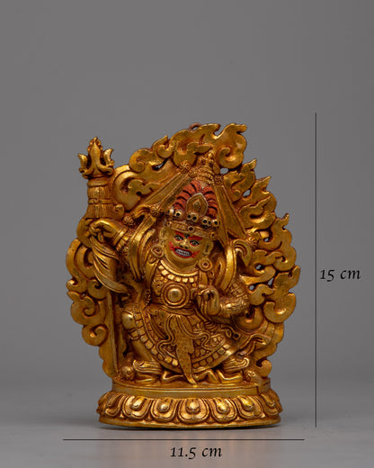 Copper Statue Mahakala | Sculpture of the Wrathful Protector Deity for Elegant Home Decor