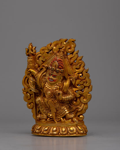 Copper Statue Mahakala | Sculpture of the Wrathful Protector Deity for Elegant Home Decor