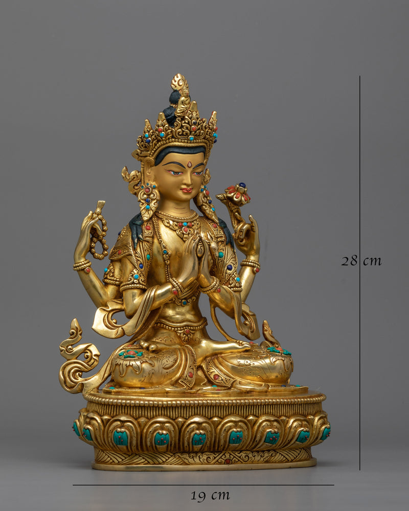 Loving-Kindness Deity Chenrezig Statue | Discover Inner Peace and Spiritual Harmony