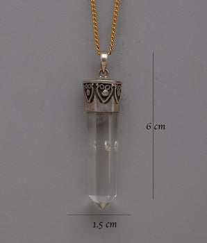 Sterling Silver Crystal Pendant | Unique Jewelry for Meditation and Mindfulness