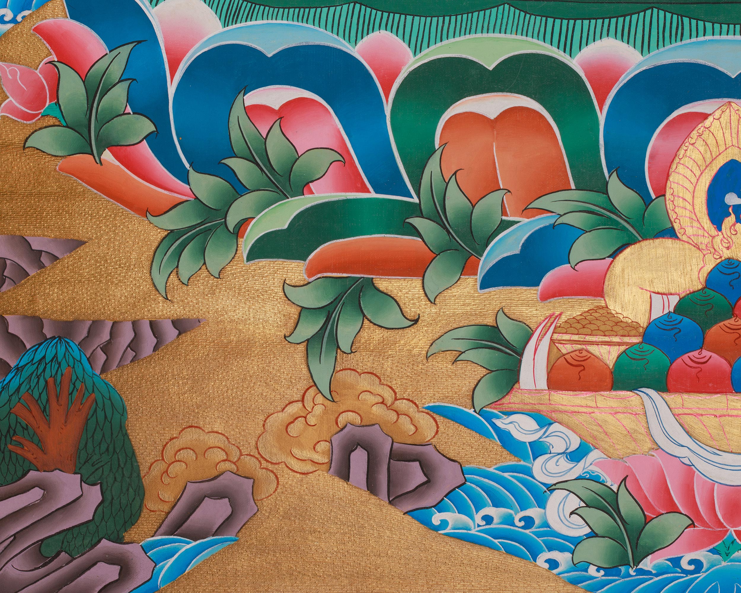 Traditional Thangka of Namtoshe | Deity of Wealth And Prosperity In Tibetan Buddhism