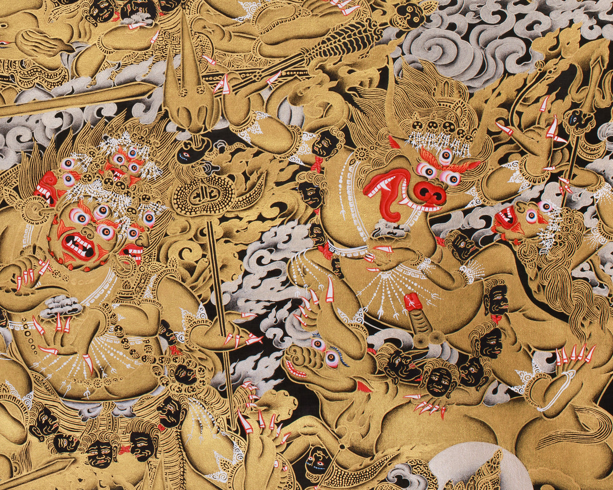 Golden Fury, Wrathful Mahakala Protector | Guardian of Spiritual Enlightenment
