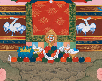 Buddha of Infinite Light, Amitabha Thangka - Chenresig and Vajrasattva Bodhisattvas