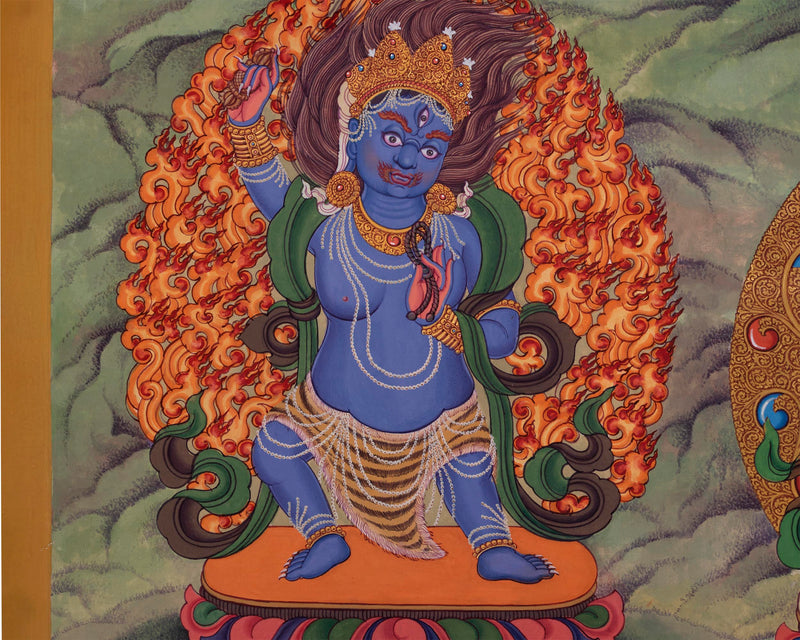 Mother Tara Traditional Thangka Print | The Female Buddha Depiction On A Newari Poster