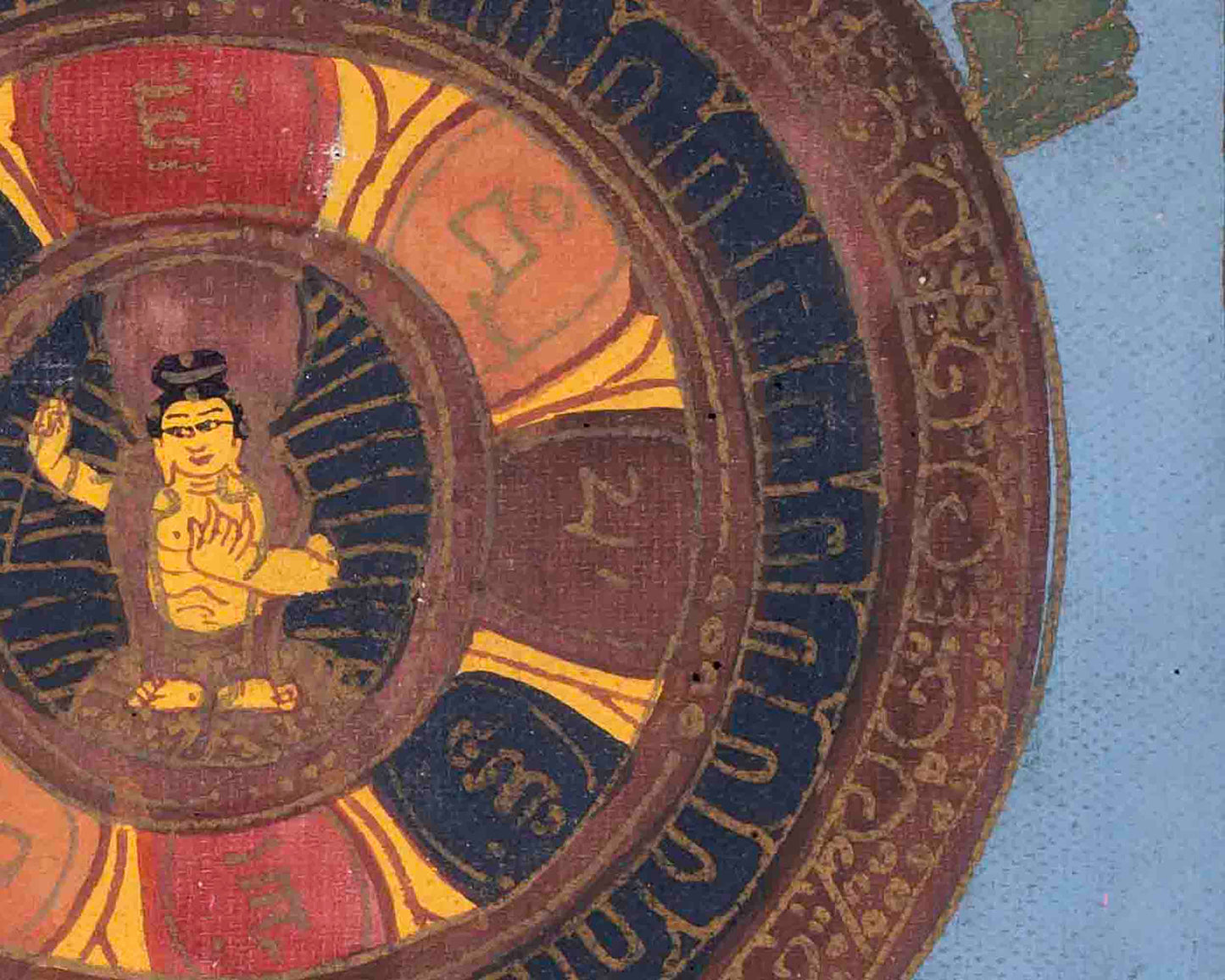 Vintage Manjushri Thangka | Handmade Thangka