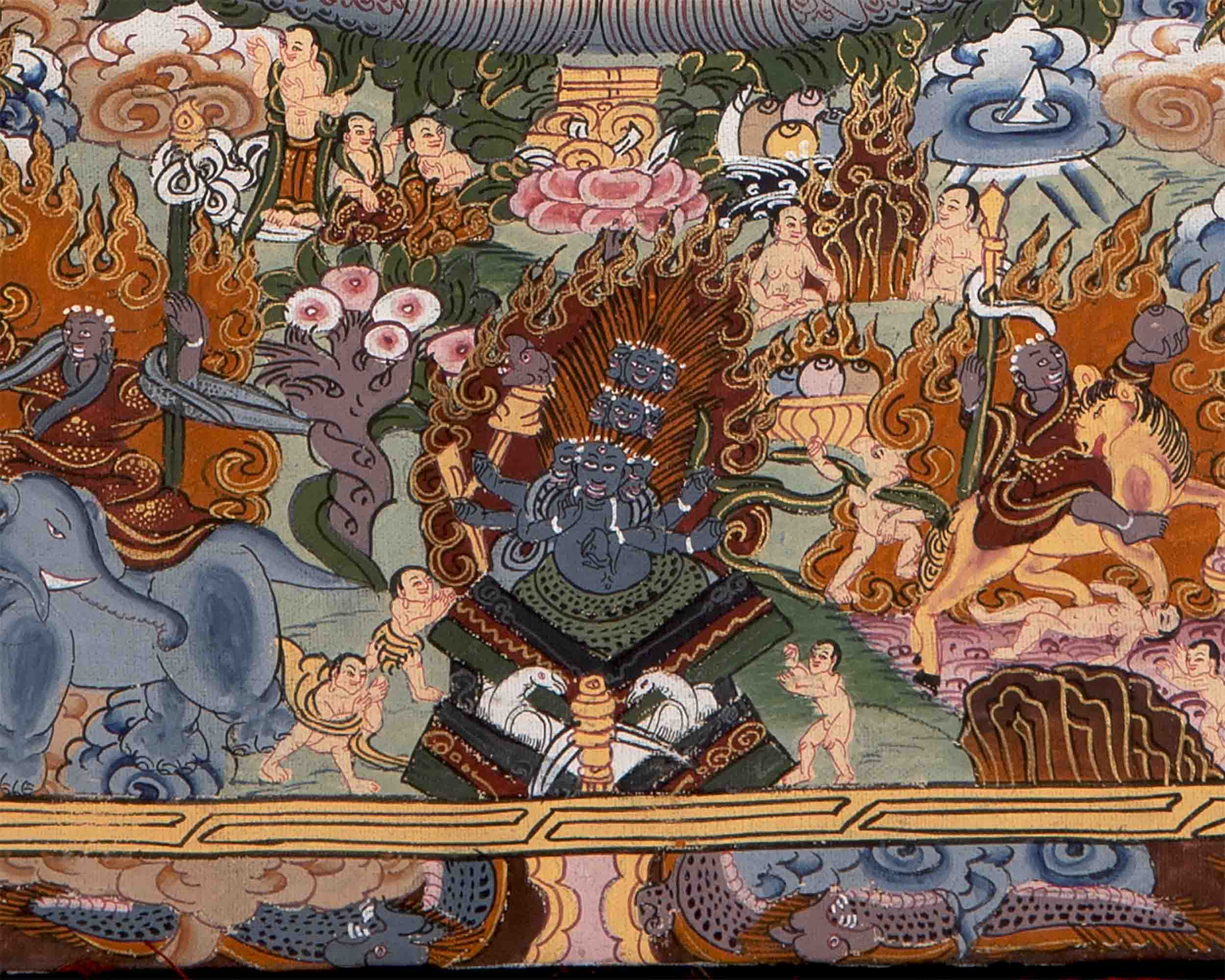 Heruka Mandala With Brocade | Wall Hanging Canvas Art