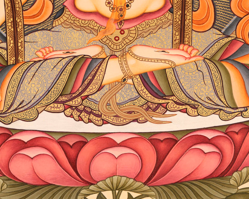 White Tara Painting | Traditional Religious Wall Decor