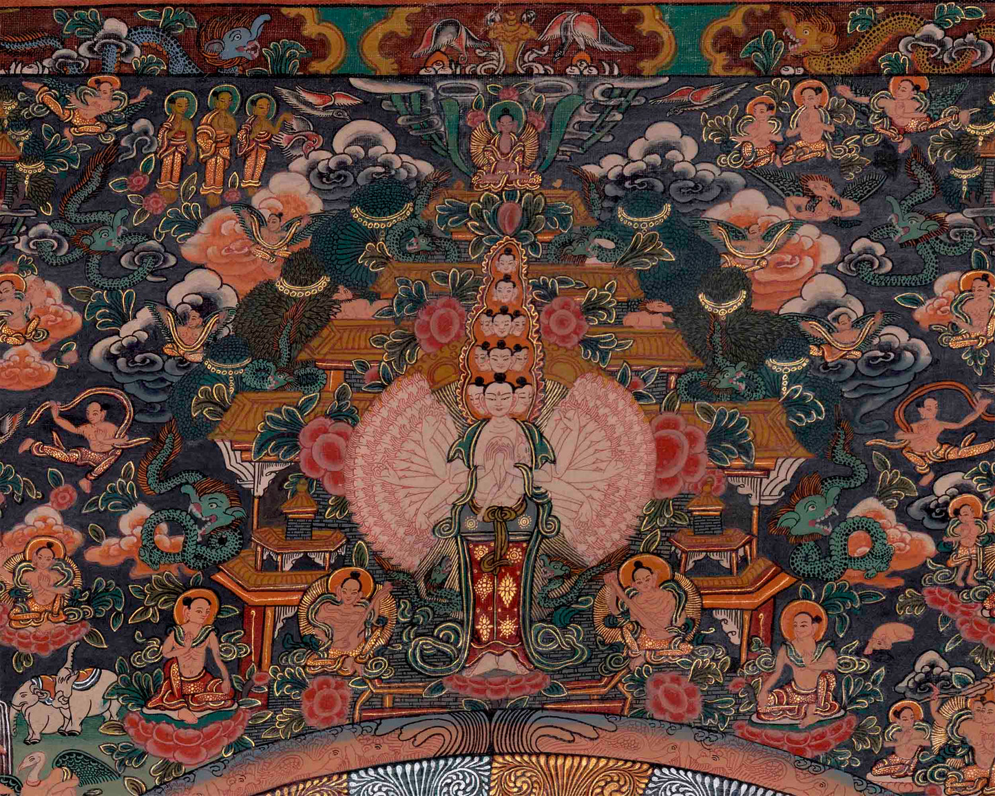 1000 armed Lokeshvara Thangka | Wall Decoration Painting