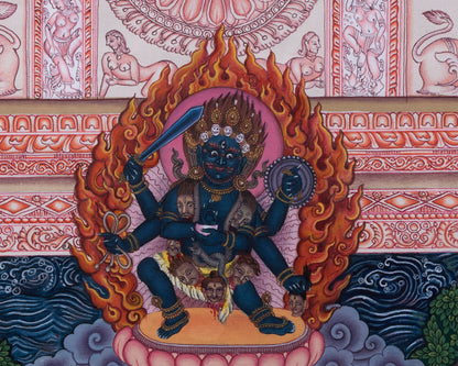 Manjushri Namasangiti With 12 Arms In Newari Print | Himalayan Bodhisattva Of Wisdom Pauba Print