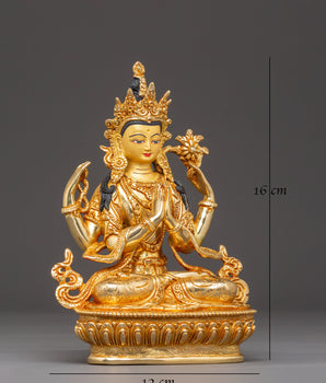 Handcrafted Statue of Four-Armed Chenrezig