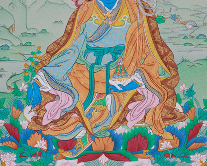 Guru Orgyen Menla Thangka | The Healing Guru in Exquisite Detail