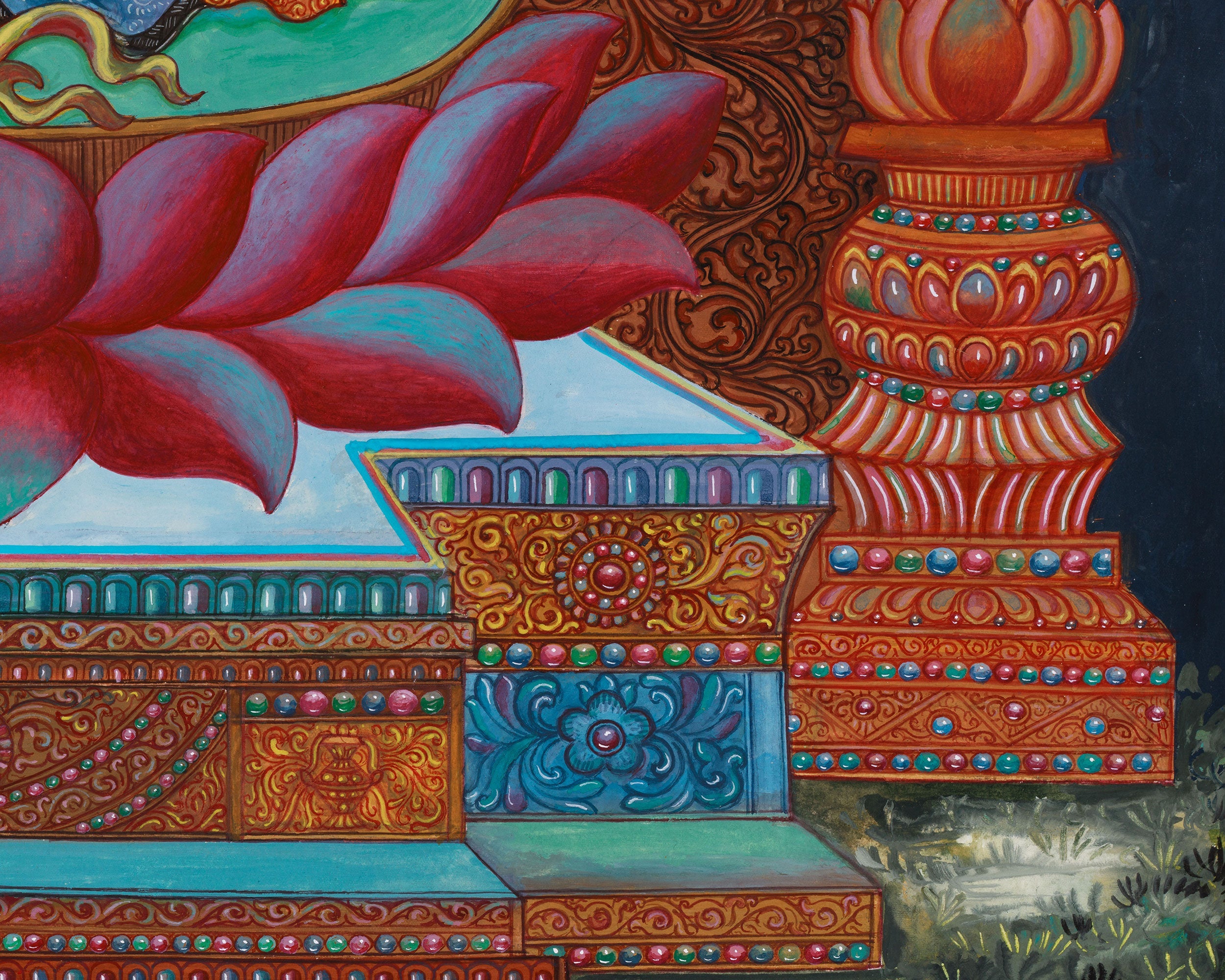 Divine Six-Armed Vasudhara Canvas Print | Buddhist Goddess of Wealth