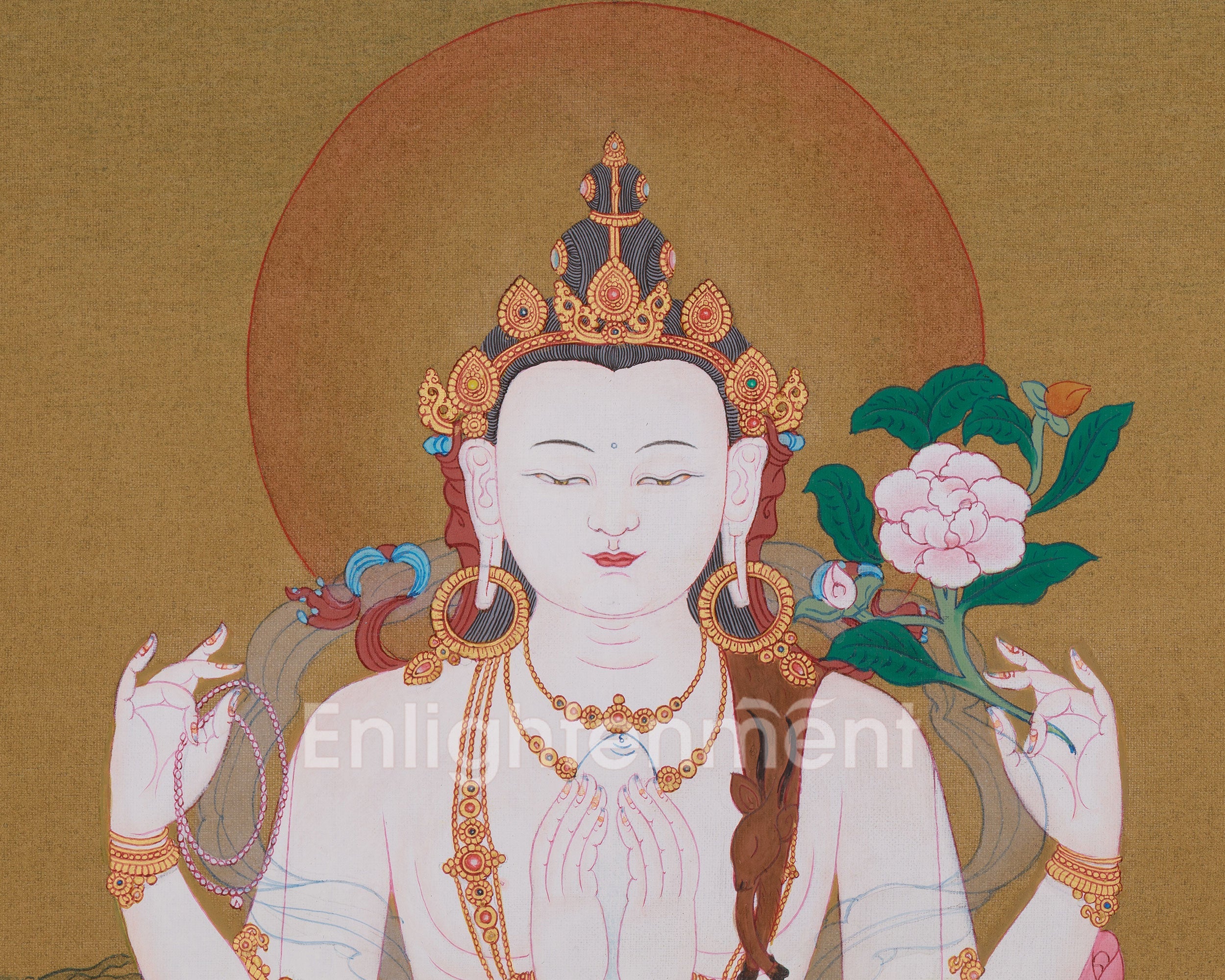 Tibetan Art of Chenrezig | Compassion Bodhisattva Thangka