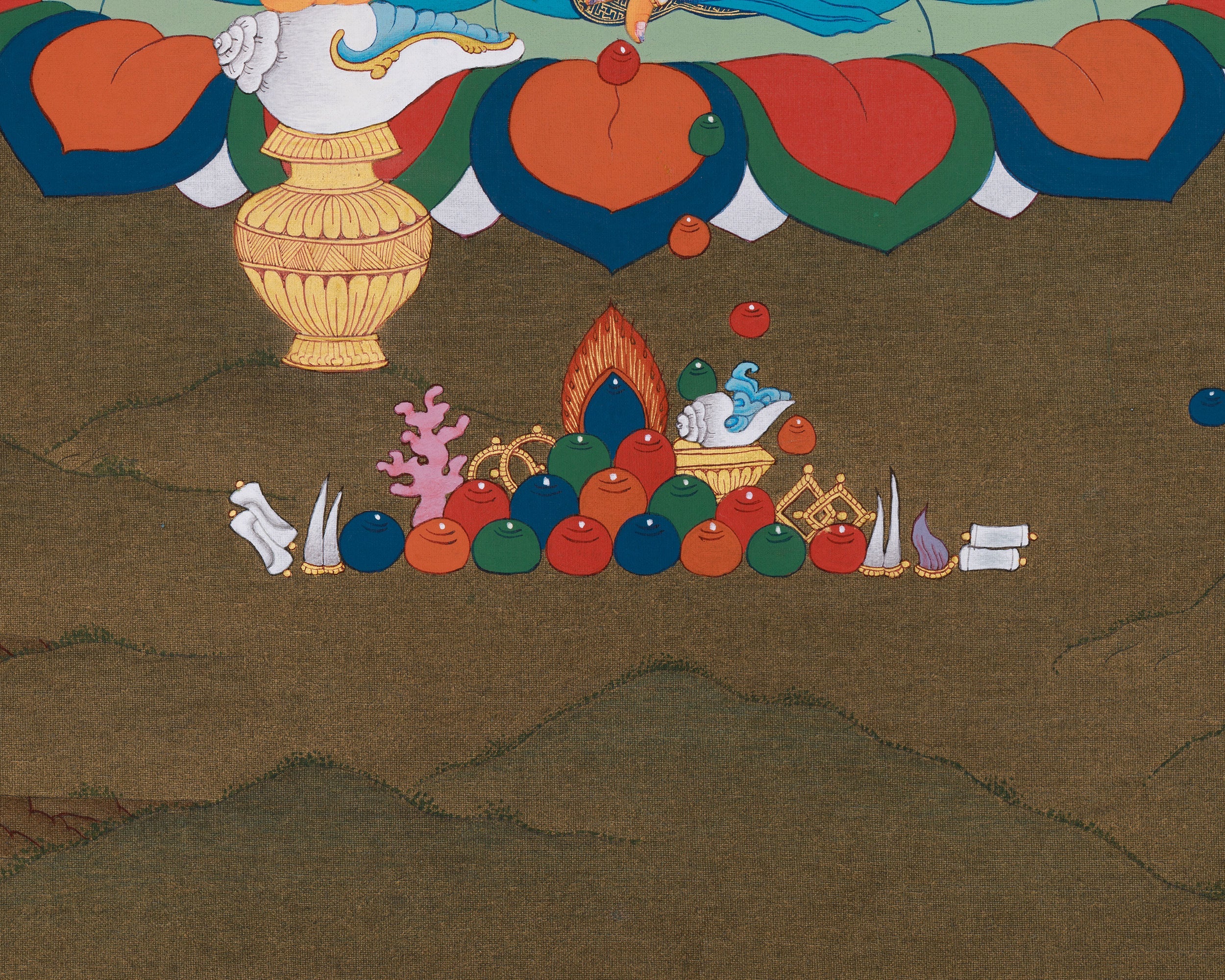 Spiritual Dzambhala Thangka | Wealth & Protection Deity in Traditional Art