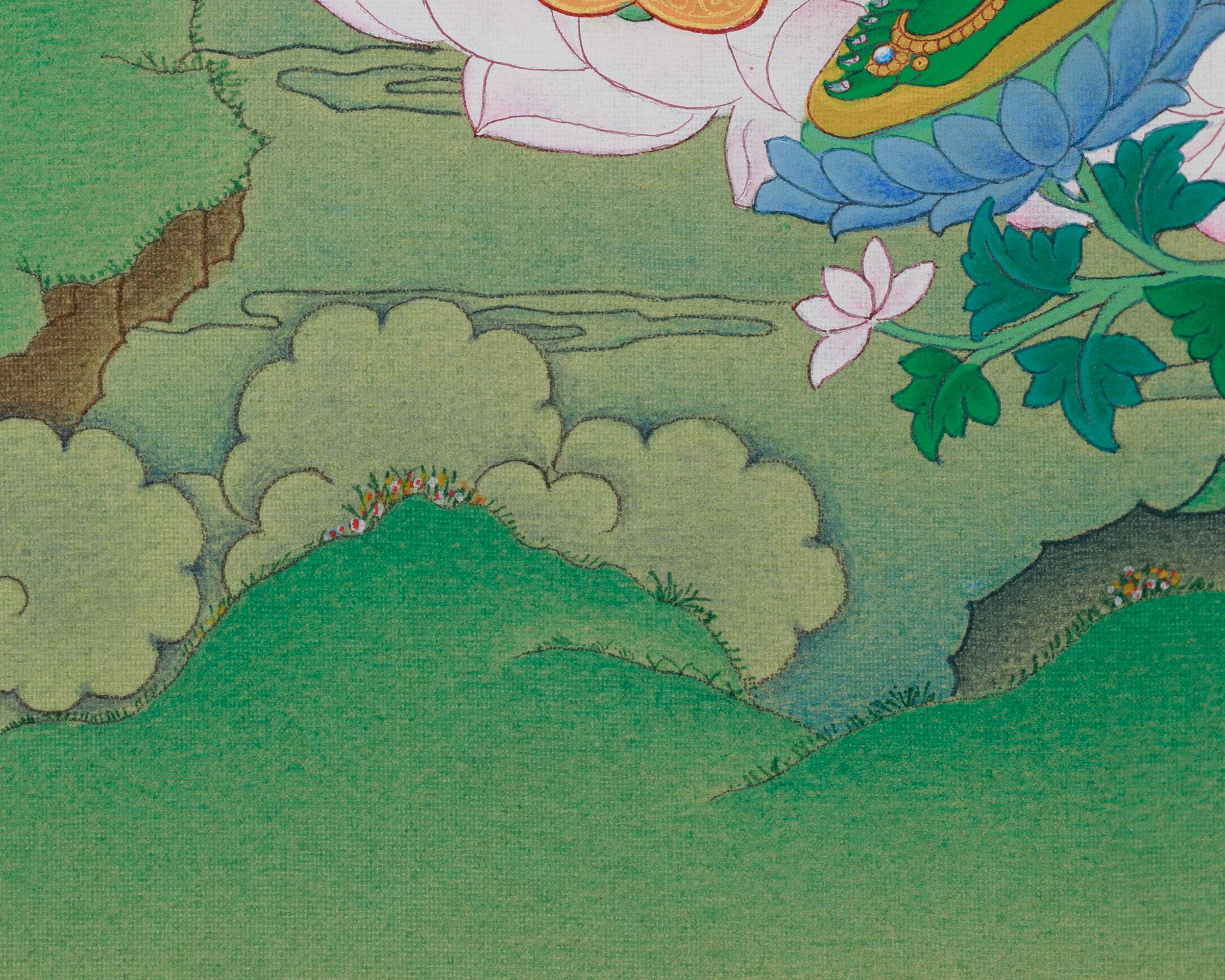 Hand-painted Thangka of Shyama Tara | Green Tara Protection Deity