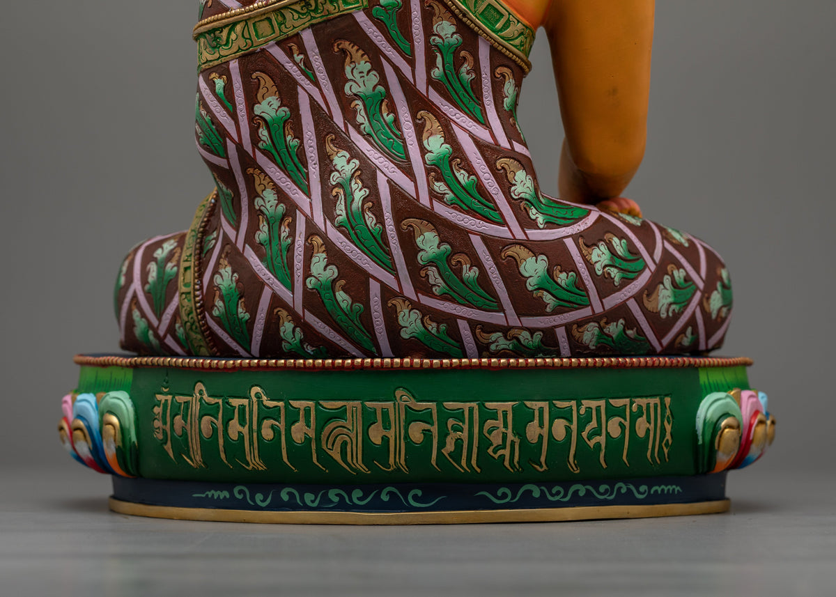 Yellow-Hued Shakyamuni Buddha Statue | Embodiment of Enlightenment