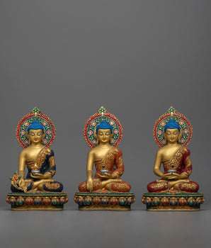 set of 3 buddhas