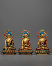 set of 3 buddhas