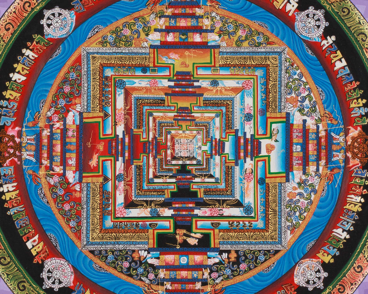 Buddhist Thangka of Kalachakra Mandala | Meditation Art
