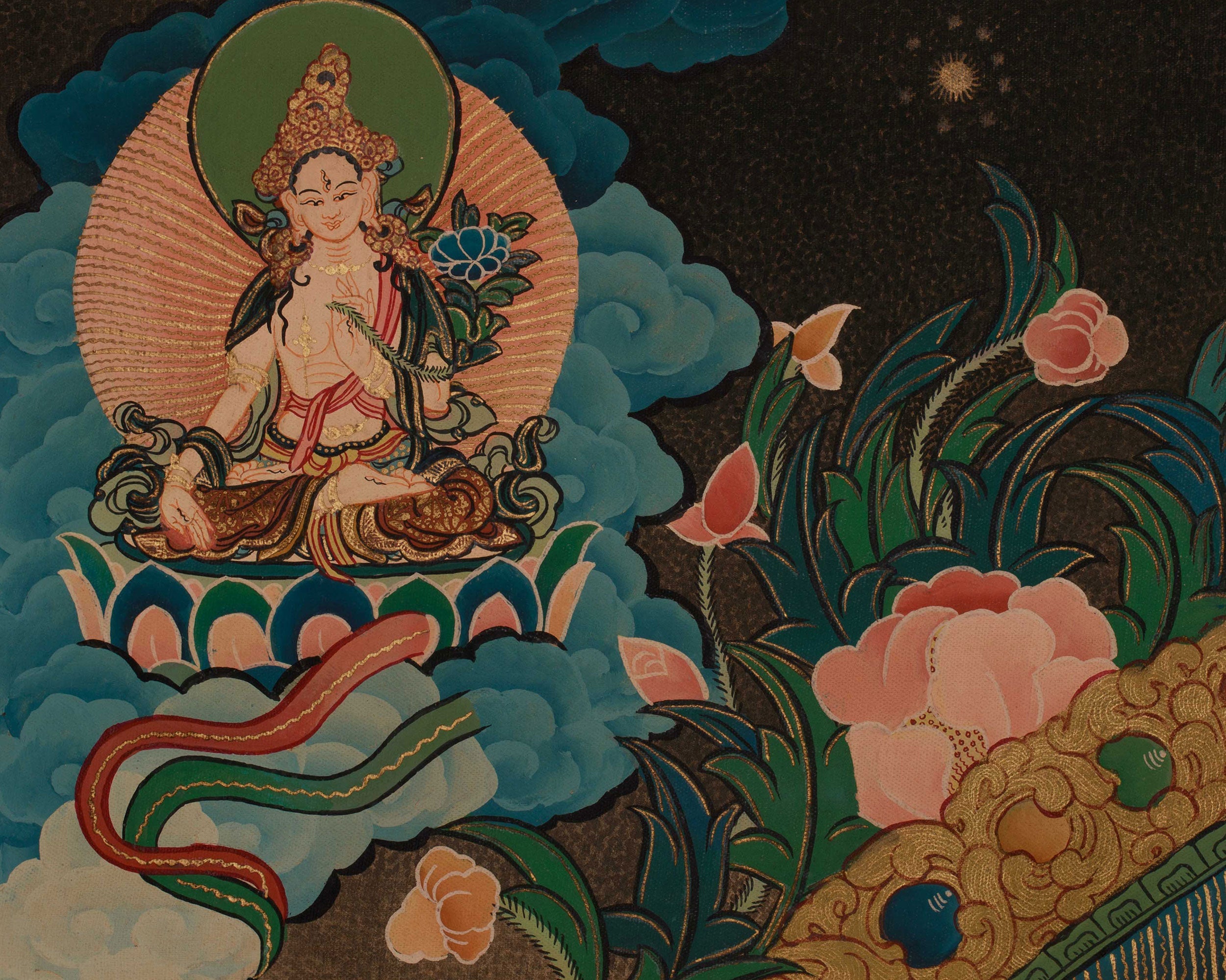 Himalayan 1000 Armed Chenrezig Thangka | Hand Painted Buddhist Compassion Art