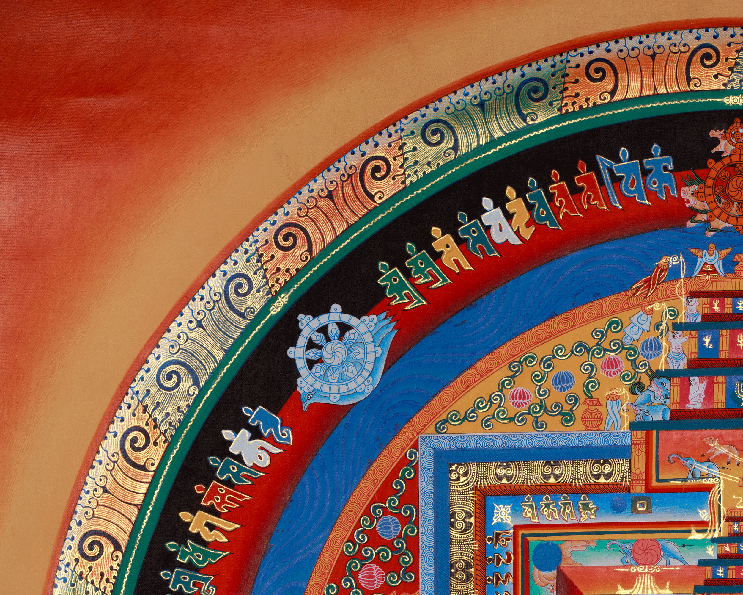 Spiritual Kalachakra Mandala Thangka | Himalayan Buddhist Mandala Painting