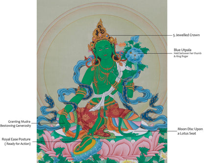 Arya Tara Thangka | Hand-Painted Deity of Compassion and Swift Protection