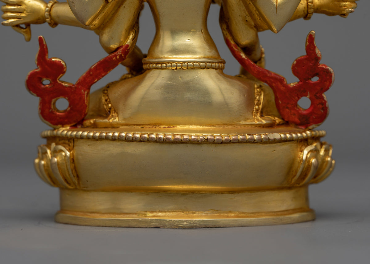 Namgyalma Small Gold Gilded Statue | Buddhist Handcrafted Copper Artwork