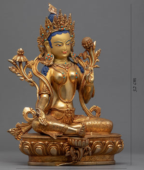Tara Buddha Statue | Hand-Carved Mother Green Tara Artwork