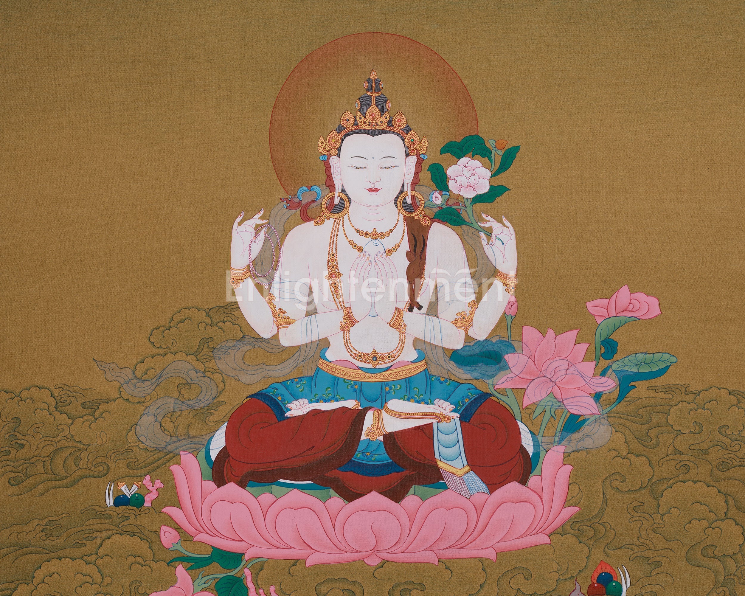 Tibetan Art of Chenrezig | Compassion Bodhisattva Thangka