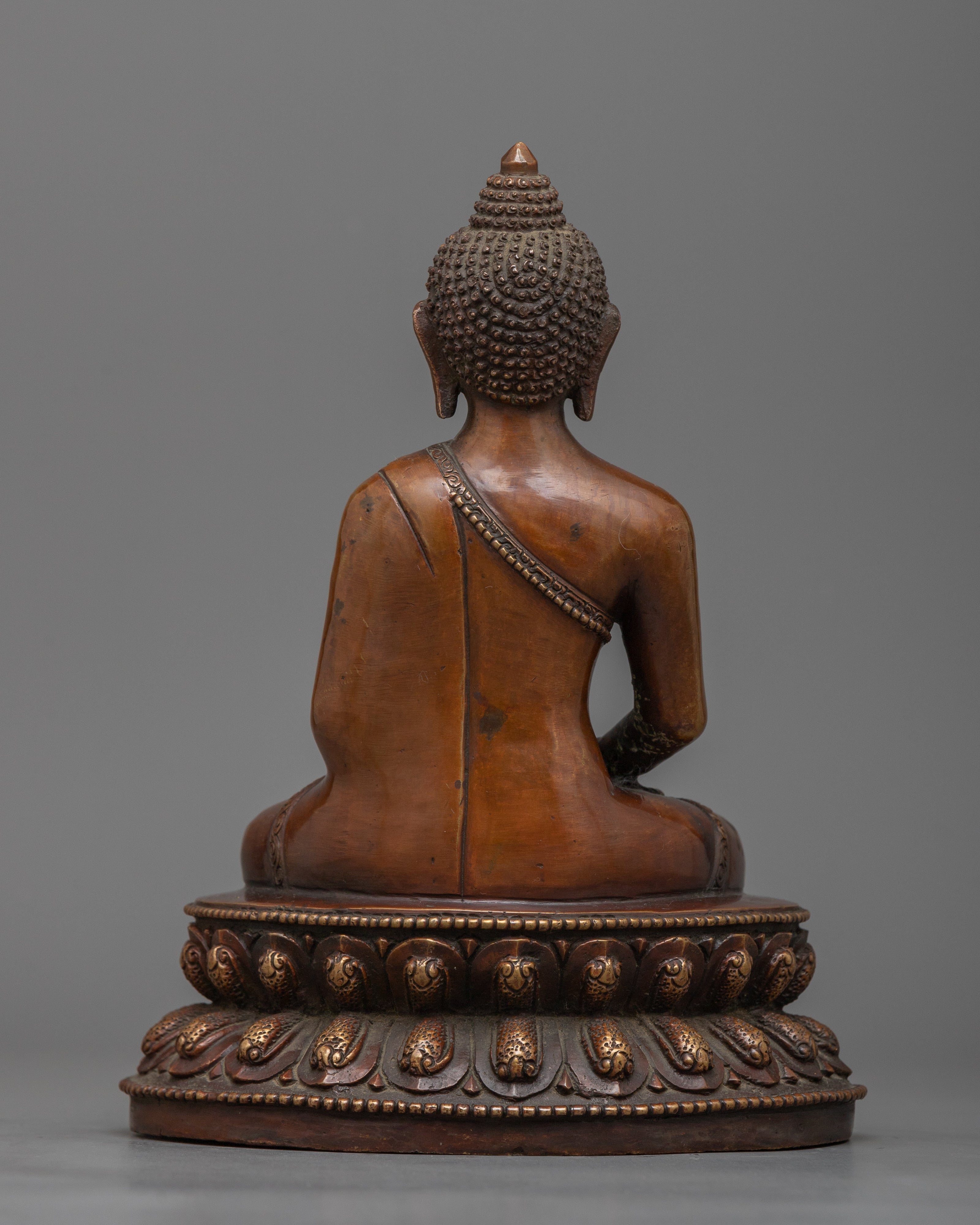 Serene Amida Buddha Oxidized Copper Statue | Beacon of Infinite Light
