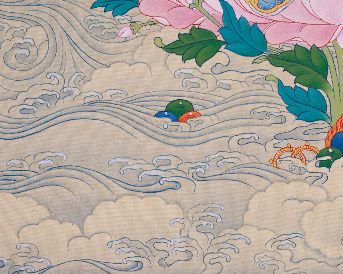 Hand-Painted Spiritual Leader, Guru Padmasambhava | The Lotus Guru of Protection