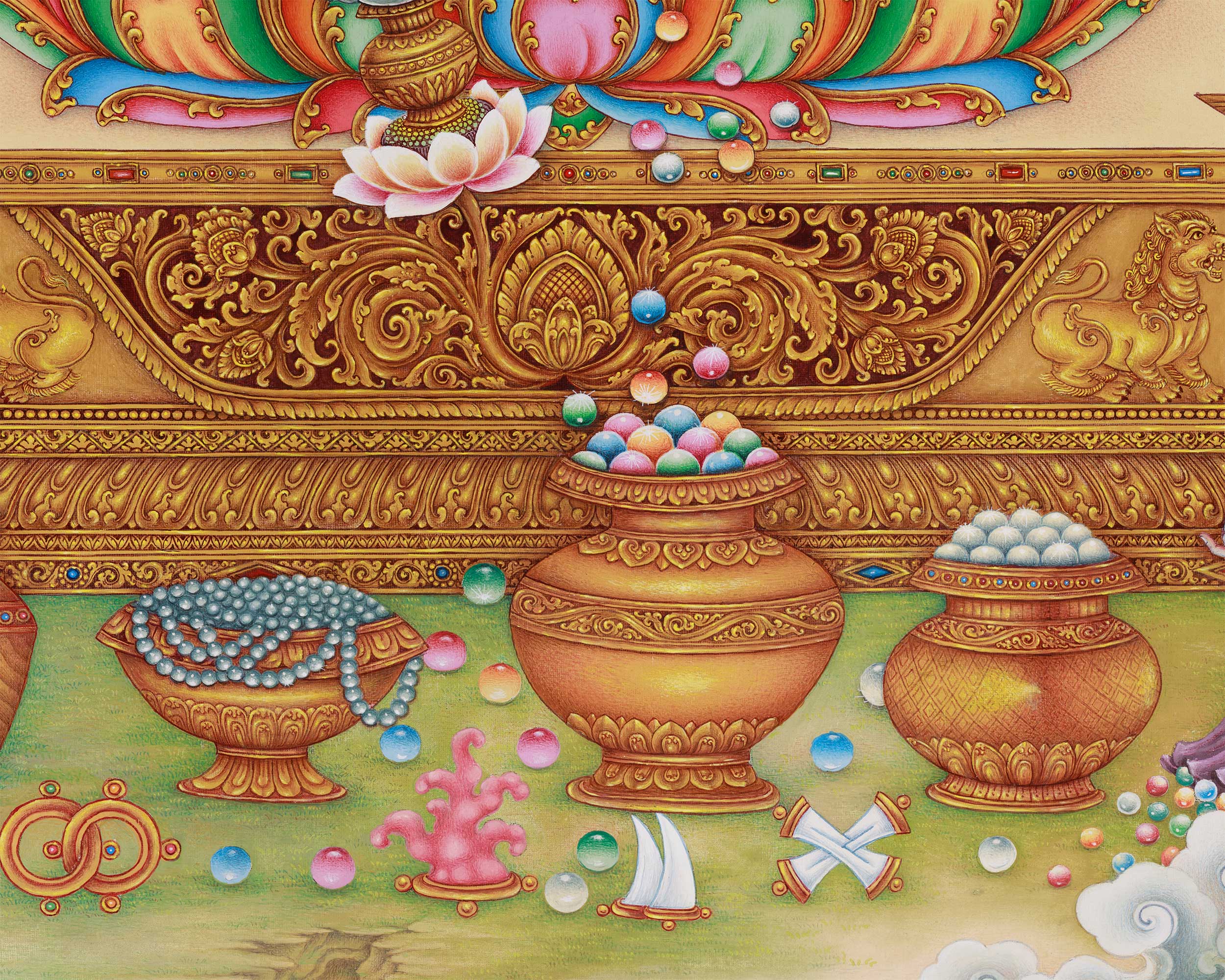 Dzambhala, Deity of Prosperity and Fortune | Radiant Paubha Art for Abundance