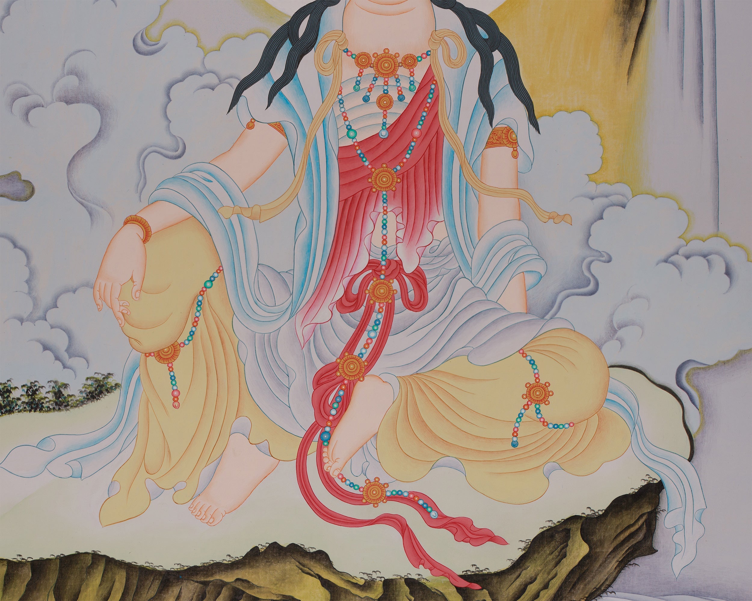 Peaceful Water-Moon Guanyin | Chinese Painting of Avalokiteshvara