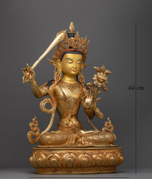 Insight-Wisdom Deity Manjushri 66cm Statue | Beacon of Enlightened Knowledge