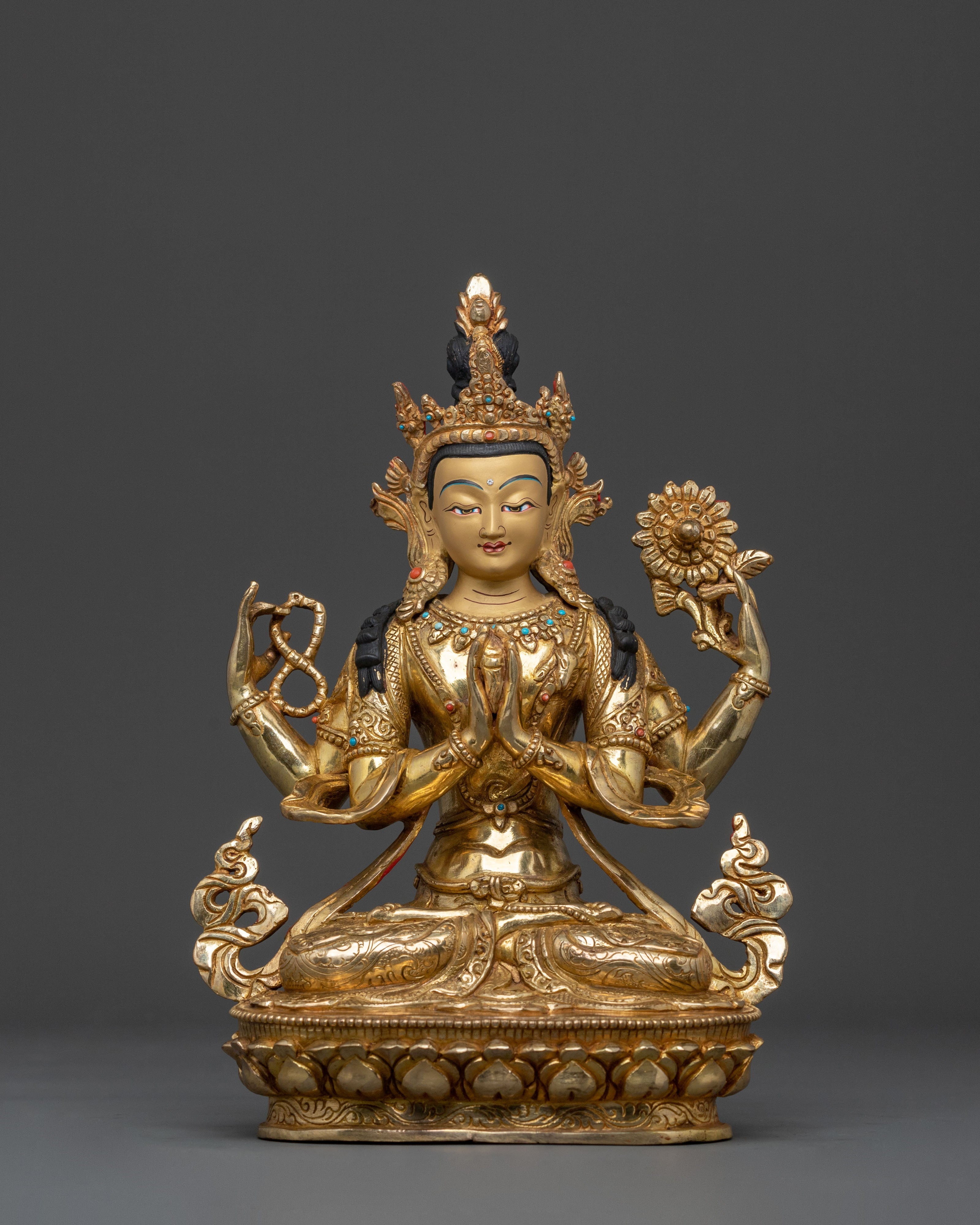 Four Armed Chenrezig Bodhisattva Statue 
