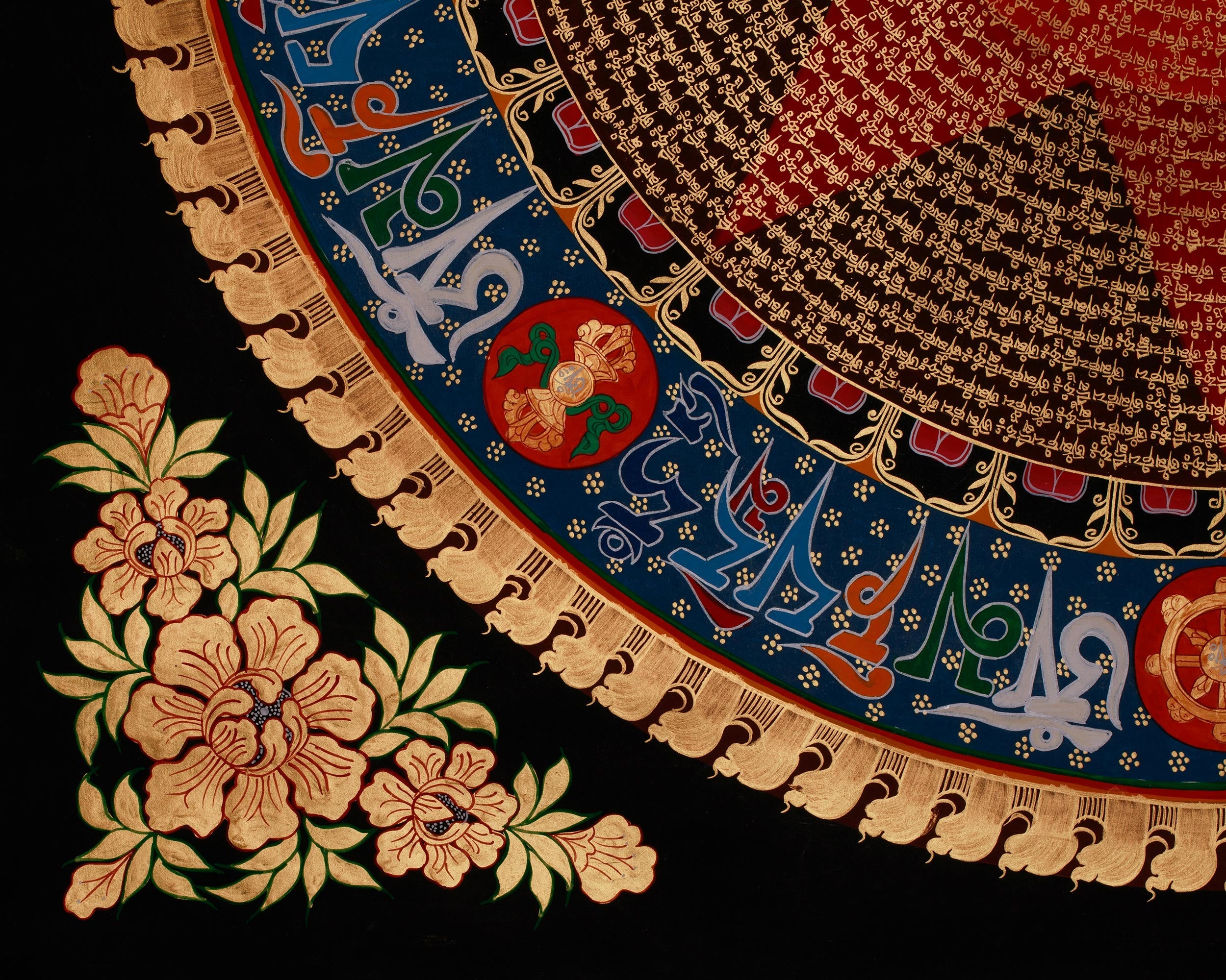 Hand-Painted Mantra Mandala Art | A Sacred Expression of Cosmic Energy