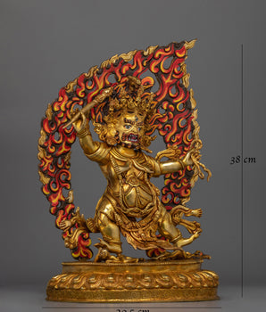 Handmade Hayagriva Gold Gilded Statue | Embodiment of Wrathful Compassion