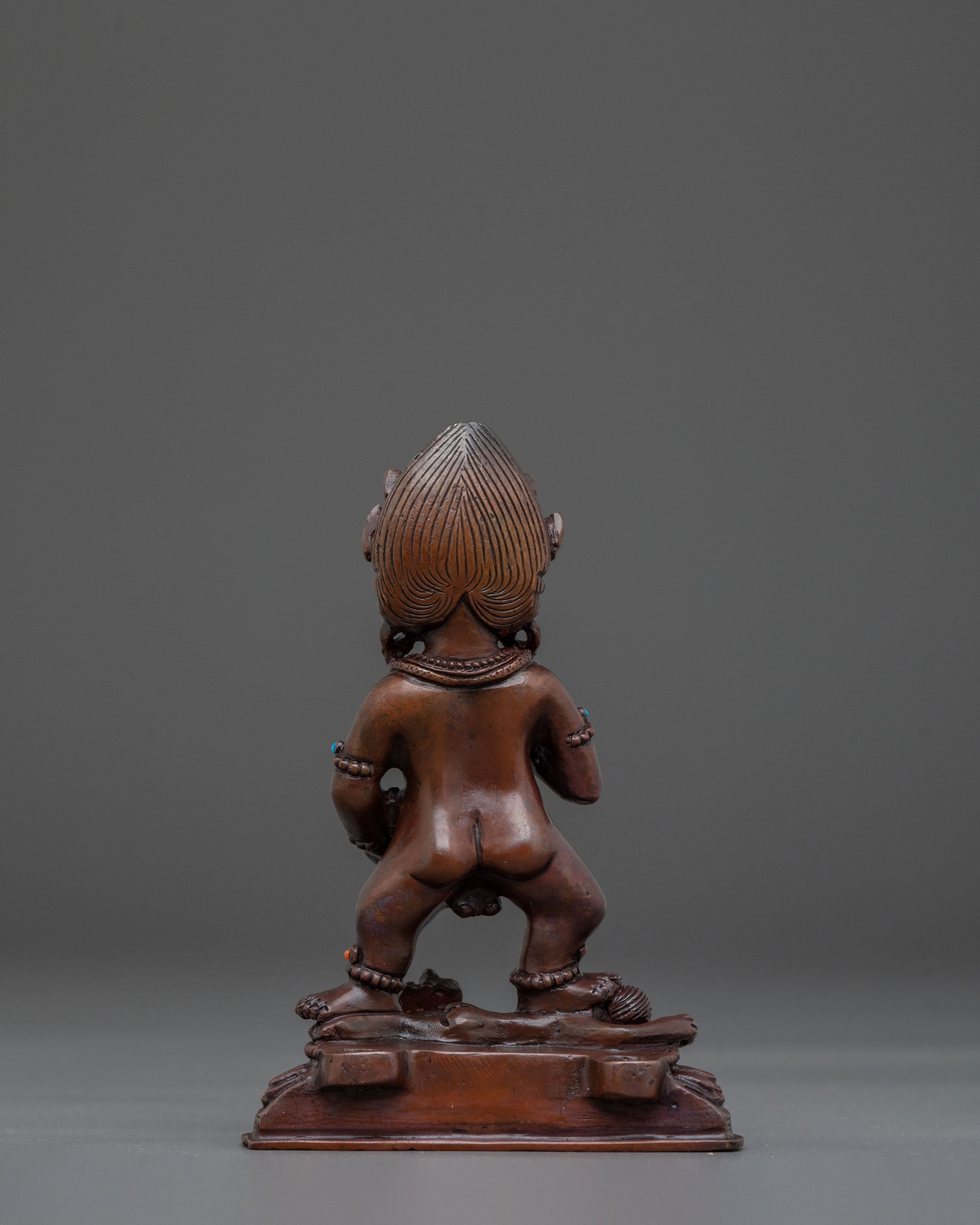 Black Dzambhala Sacred Sculpture | Buddhist Wealth Deity