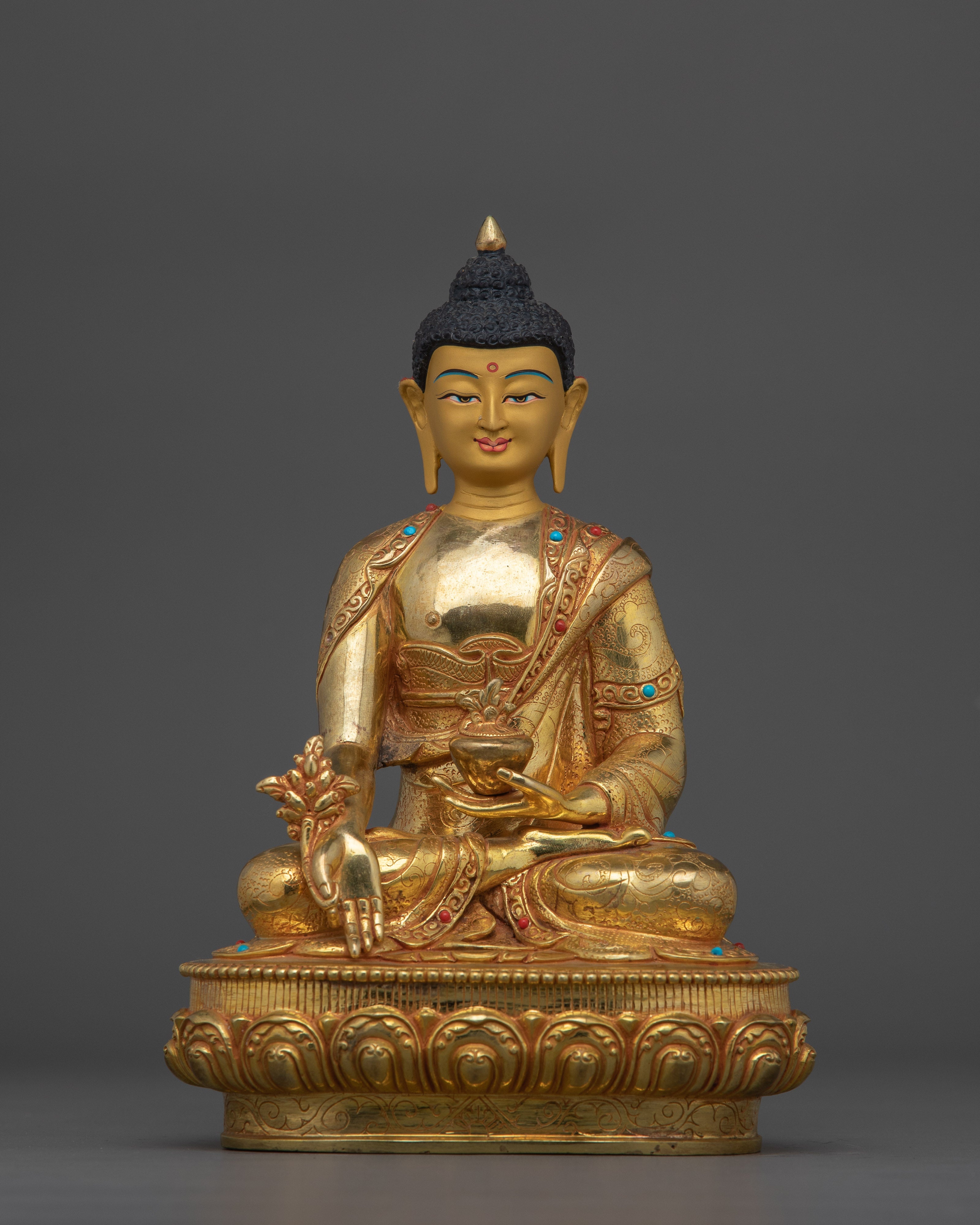 24K Gold Gilded Handmade Three Buddha Statue Set | Symbolizing  Harmony, Enlightenment, and Healing