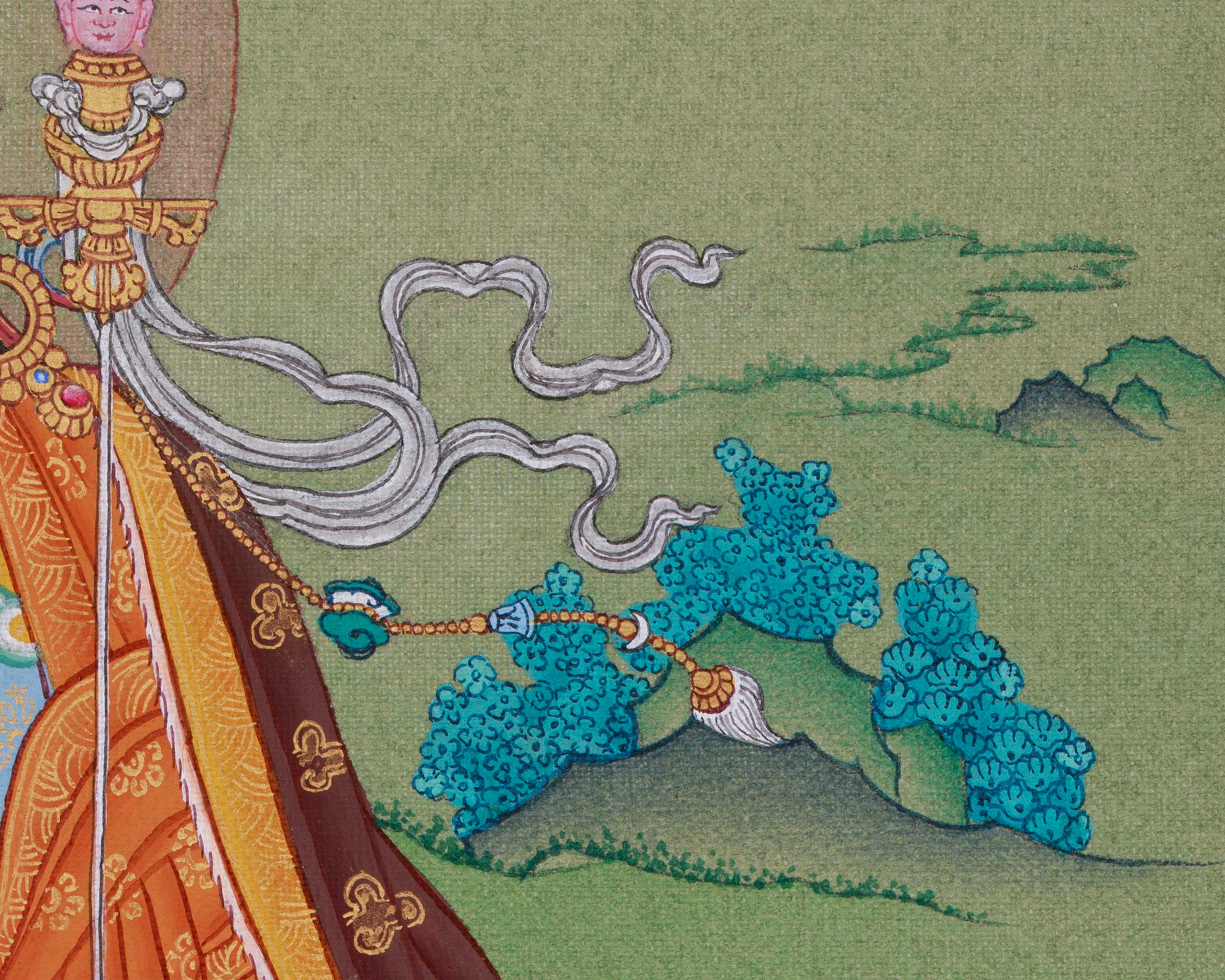 Lotus-Vajra Guru Rinpoche Thangka | Padmasambhava Master Artwork