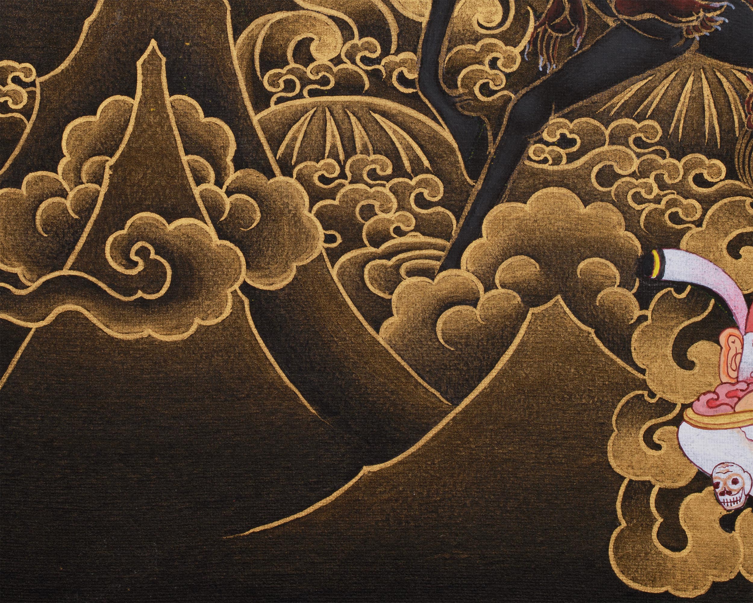 Four-Armed Palden Lhamo Thangka | Fierce Guardian in Nakthang Style