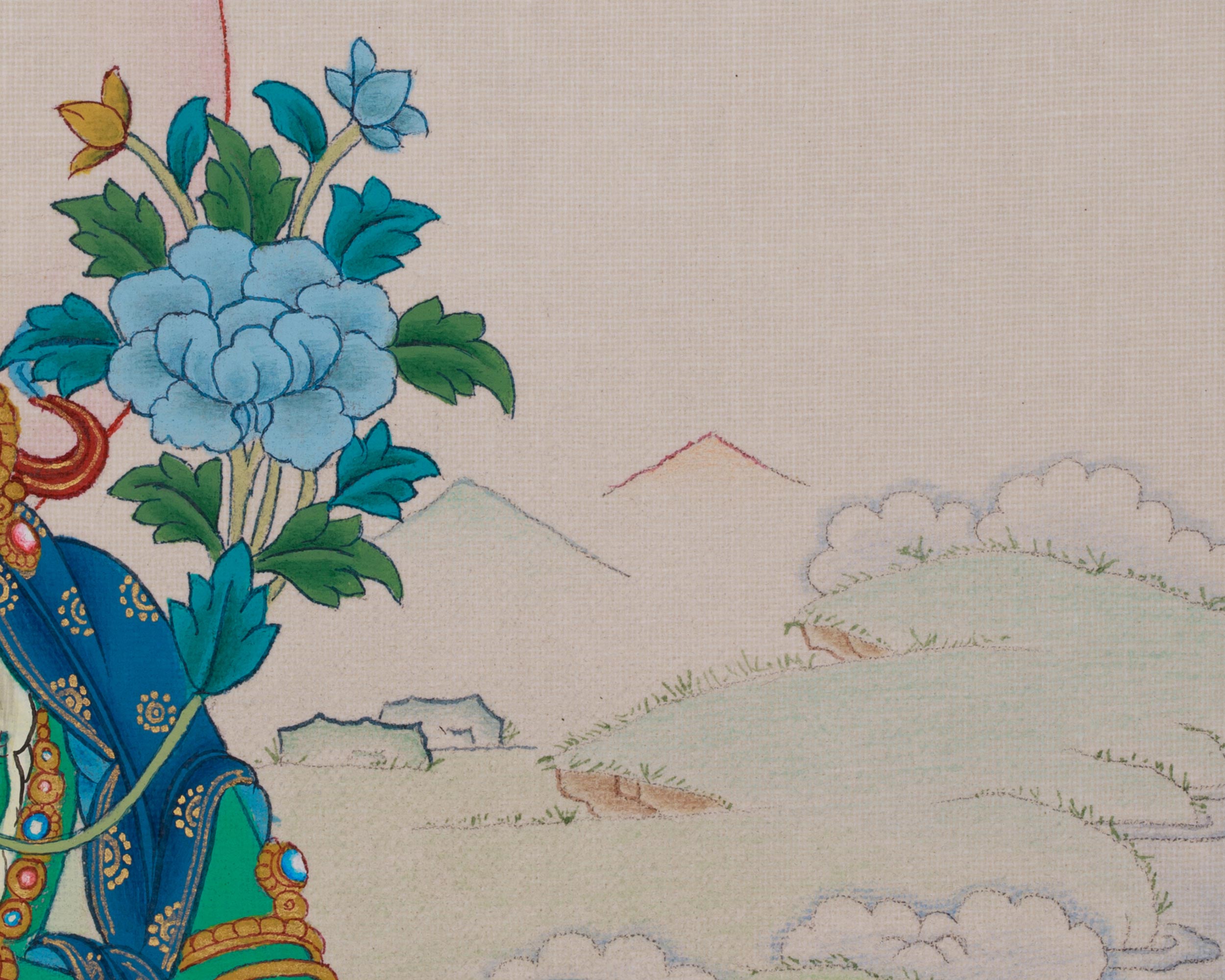 Mother of Liberation Green Tara Thangka | Himalayan Sacred Buddhist Artwork