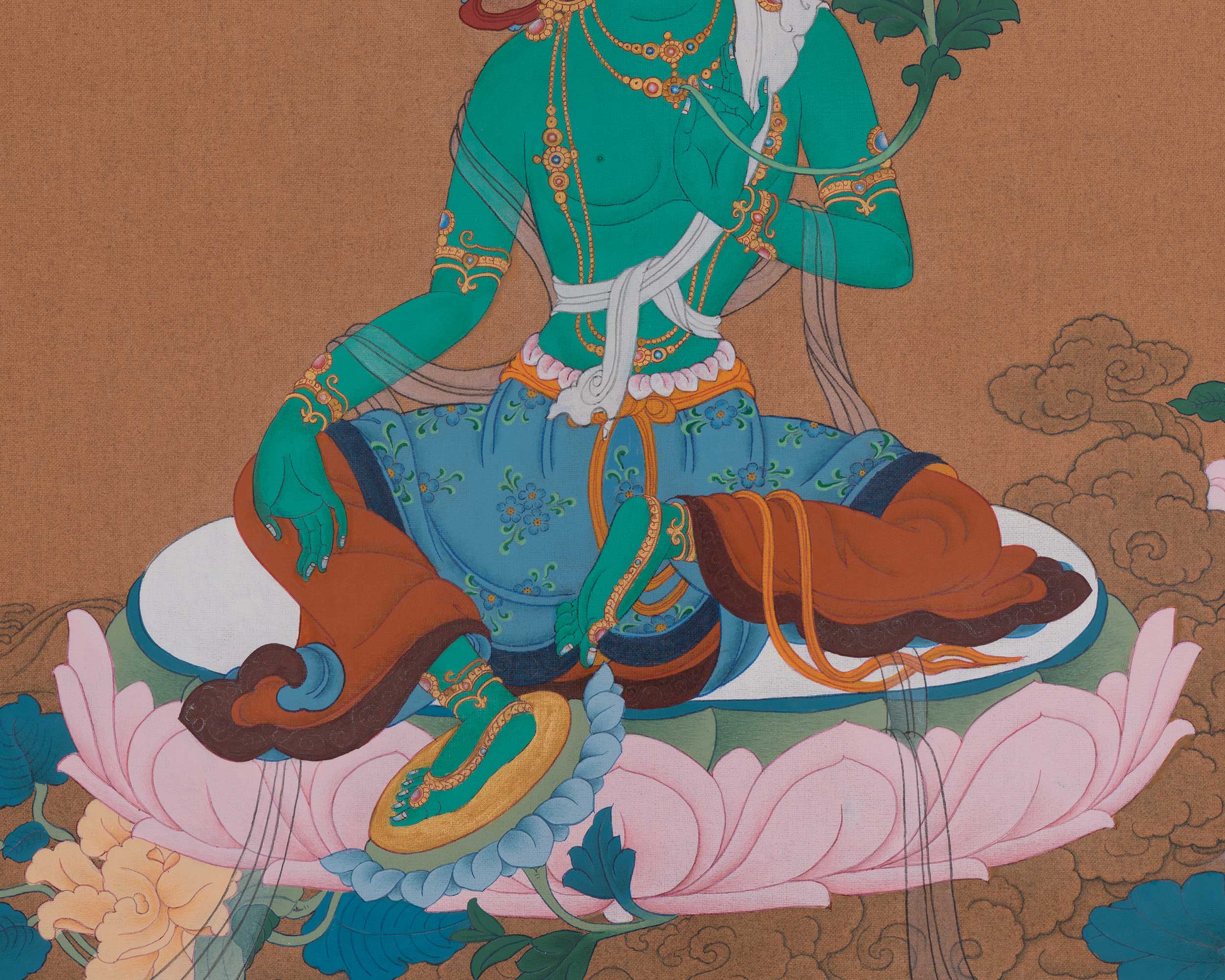 Green Tara Compassion Deity Artwork | Shyama Tara | Mother of Liberation