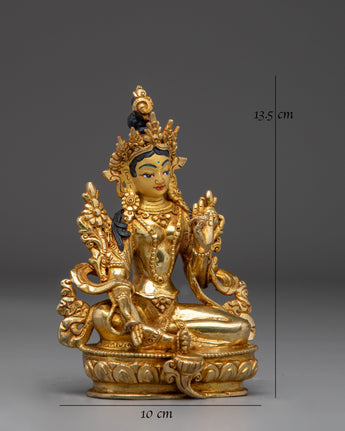 Radiant Golden Shyama Tara Statue 