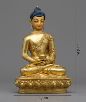 Amitabha Buddha Statue | Gold-Plated Himalayan Art