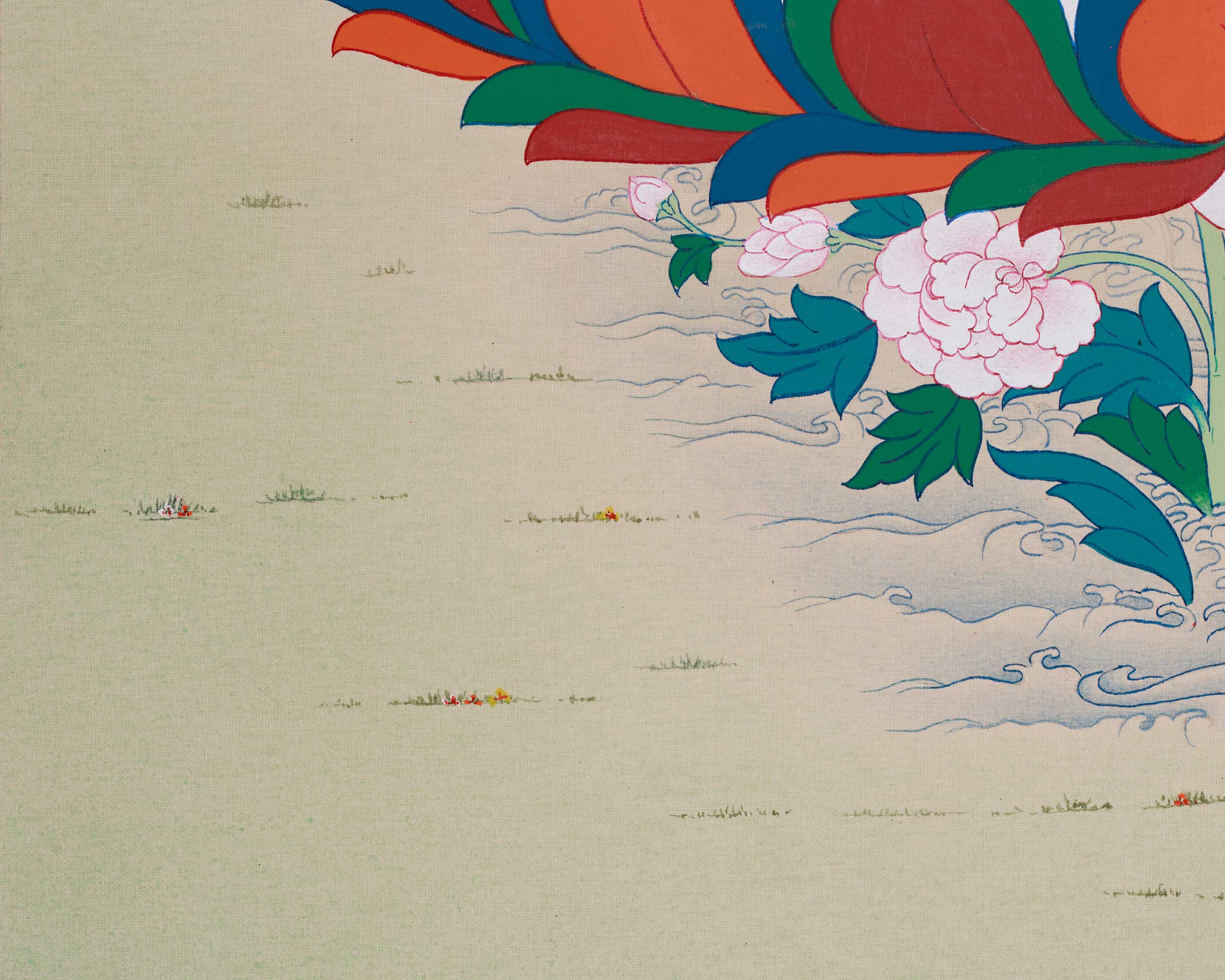 Original Thangka of Amitayus, Buddha of Infinite Light | Holding the Vase of Nectar