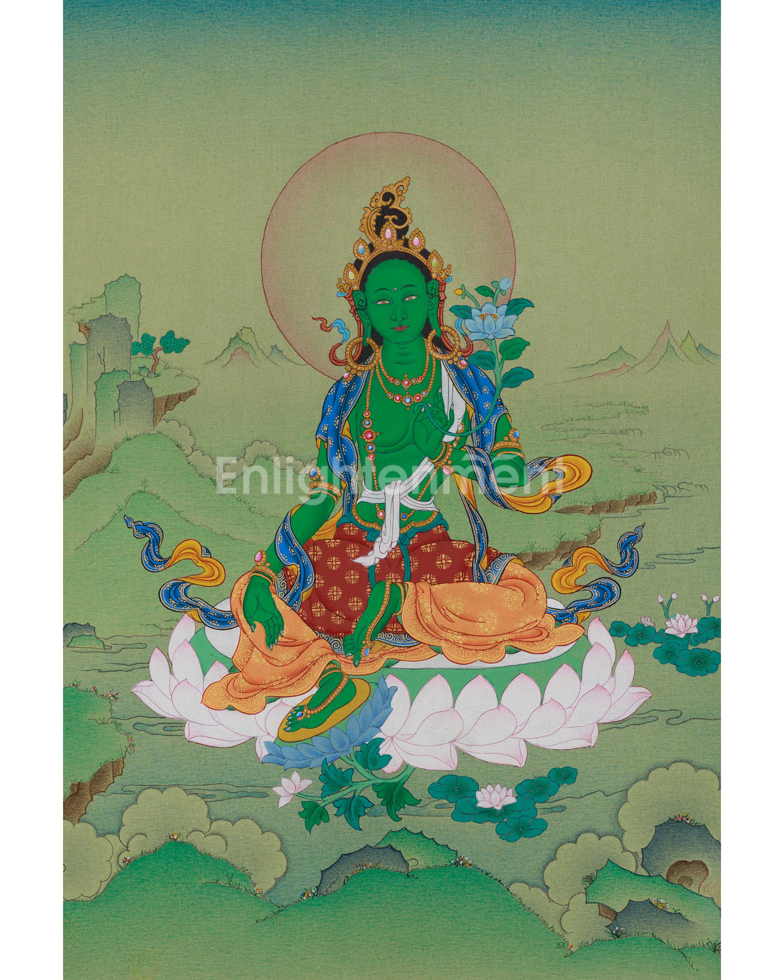 Deity of Compassion Green Tara Thangka
